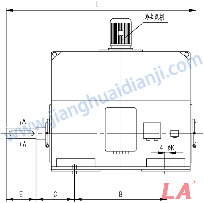 YP系列高壓變頻調(diào)速三相異步電動(dòng)機(jī)安裝尺寸圖(IP54、IP55 6KV) - 六安江淮電機(jī)有限公司