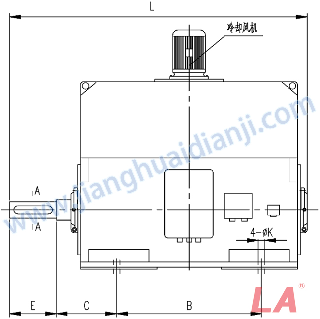 YP系列高壓變頻調(diào)速三相異步電動(dòng)機(jī)安裝尺寸圖(IP54、IP55 10KV) - 六安江淮電機(jī)有限公司