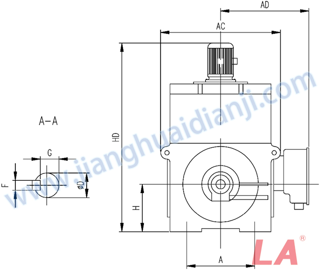 YMPS系列磨煤機(jī)用高壓三相異步電動(dòng)機(jī)安裝尺寸圖(IP54、IP55 10KV) - 六安江淮電機(jī)有限公司